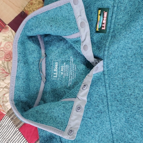 Ladies L.L.Bean Teal & Grey Pullover Size Medium sweatshirt - Picture 5 of 5